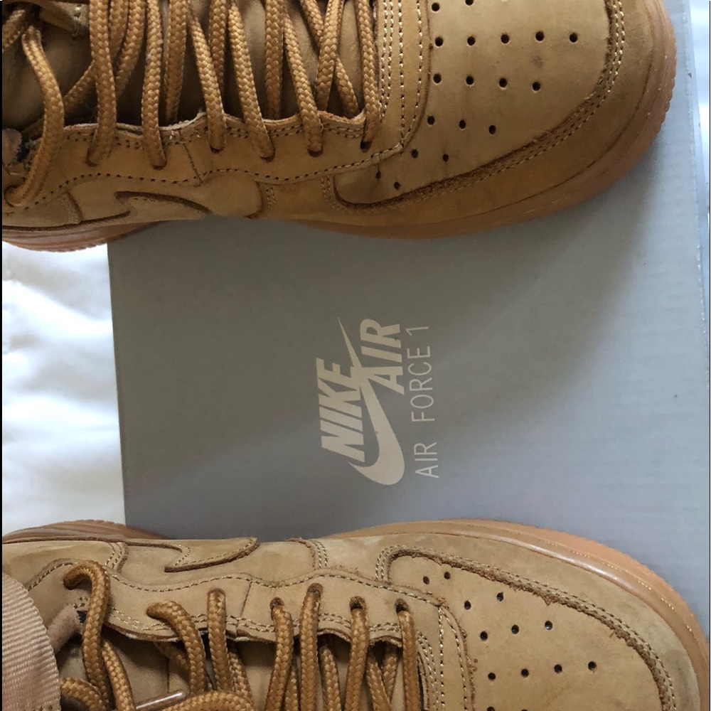Nike Air Force high tops wheat